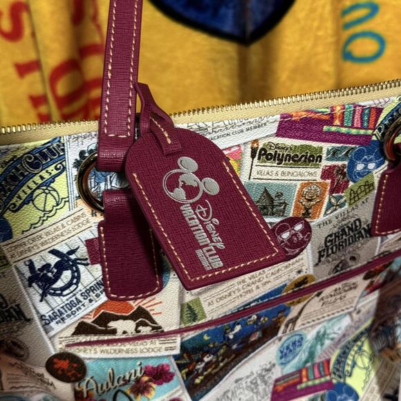 Dooney & Bourke Disney Tote Bag - Vintage DVC Park Postcards Design - Picture 2 of 6